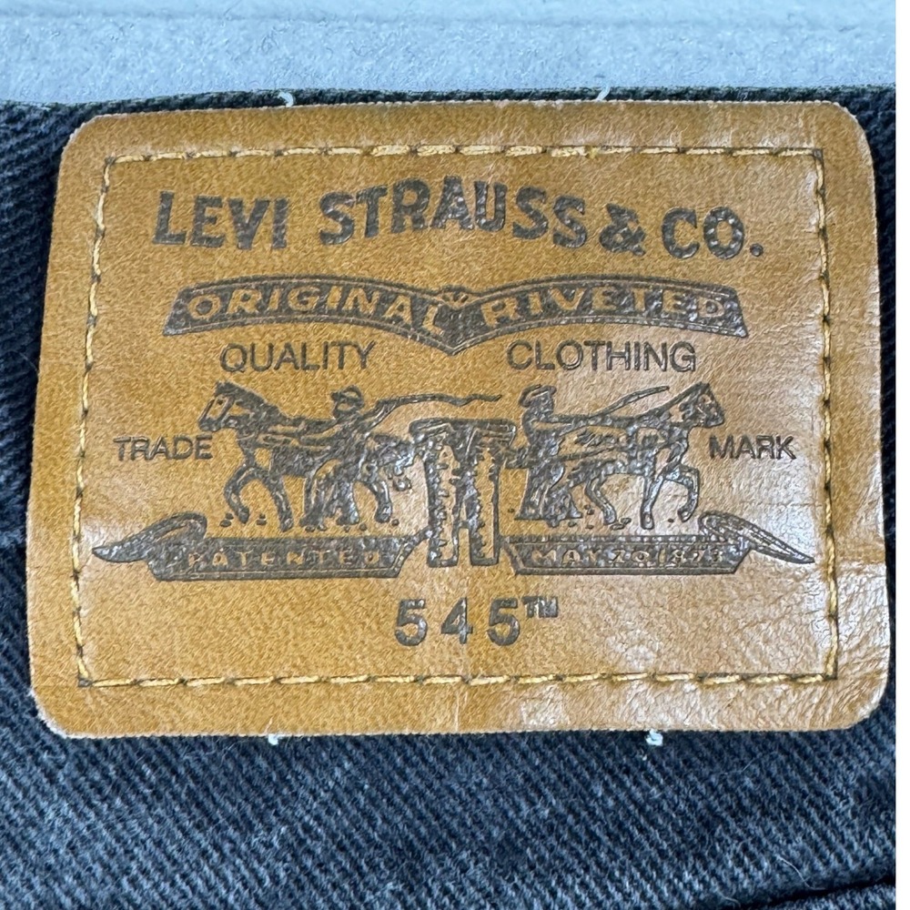 Vintage Levis 545 Loose Fit Jeans Black Mens 40x34 Brown Tab Denim Y2K - Picture 6 of 13